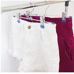 20 Pcs Stainless Steel Trouser Hanger Rack Coat Pants Skirt Hangers Clothes Stand Holder with 2 Adjustable Non-Slip Clips Random Color