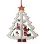 Toporchid 1 Piece Wood Christmas Tree Window Hanger Five-Pointed Star Bell Three-Dimensional Ornaments Home Decor Christmas(Christmas Tree)