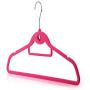 HANGERWORLD 20 Pink 18inch Flocked Velvet Non Slip Coat Clothes Garment Hangers Pants Bar Cascading Multi Hook