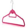 HANGERWORLD 20 Pink 18inch Flocked Velvet Non Slip Coat Clothes Garment Hangers Pants Bar Cascading Multi Hook