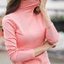 Toimothcn Womens Cotton Sweater Tops Blouse Long Sleeve Turtleneck Stretch Casual Bottoming Top