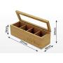Tea Boxes Storage Organizer Made of Natural Bamboo