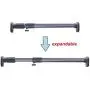 BAOYOUNI 25.4mm Tension Shower Curtain Rod Extendable Metal Rail Bar Clothes Hanger Drying Rack (Grey, 50.8-79.9 Inches)