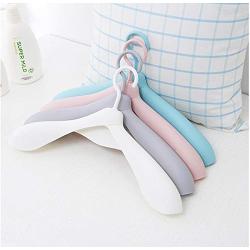 10pcs Random Color Plastic Non-Slip Wide Shoulder Clothes Hangers Thick Wedding Dress Shirt Suit Clothing Drying Wardrobe Storage Hanger Rack