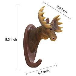 Bueer Creative Resin and Iron Rustic Vintage Animal Head Wall Mounted Hanger Iron Rack Cloth Coat Scarf Towel Bag Key Wall Hooks Rack Bathroom Kitchen Decoration