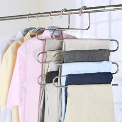 Beauty-inside 5 Layers S Shape Multifunctional Clothes Hangers Pants Storage Hangers Cloth Rack Multilayer Storage Cloth Hanger 1Pc,1 Pc