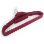 LYRR 10pcs Plastic Flocking Clothes Hangers Closet Organizer with Rail 17.71x0.2x9.65,Wine red LYRR 10pcs Plastic Flocking Clothes Hangers Closet Organizer with Rail 17.71x0.2x9.65,Wine red