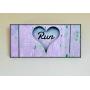 Race Medal Holder/Running Medal Hanger RUN Carved Heart Purple- Wood Wall Mounted Medal Organizer. CUSTOMIZATION Available