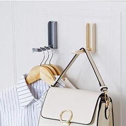 Self Adhesive Towel Clothes Hanger Hooks Rotating Space Saving Racks Foldable Sticky Wall Hanging Hook Gray