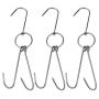 TinaWood 3 PCS 9.4" Stainless Steel Double Meat Hooks Roast Duck Bacon Shop Hook BBQ Grill Hanger Cooking Tools Accessories