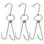 TinaWood 3 PCS 9.4" Stainless Steel Double Meat Hooks Roast Duck Bacon Shop Hook BBQ Grill Hanger Cooking Tools Accessories