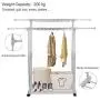 CONBOLA Heavy Duty Clothes Rolling Rack, Adjustable Double Rods Garment Hanging Stand with Shelves on Wheels for Drying Hanging Clothes Aluminum Alloy (Silver) CONBOLA Heavy Duty Clothes Rolling Rack, Adjustable Double Rods Garment Hanging Stand with Shelves on Wheels for Drying Hanging Clothes Aluminum Alloy (Silver)