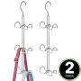 mDesign Metal Wire Over The Closet Rod Hanging Storage Organizer Hanger for Storing and Organizing Purses, Backpacks, Satchels, Crossovers, Handbags - 2 Pack - Chrome