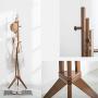 Cxjff Floor Standing Coat Rack Clothes Hat Stand Hanger 6 Hooks Bamboo Simple, Brown, 45x45x167CM (Color : Brown)