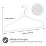 SUPJOO Premium Velvet Hangers-Swivel Rose Gold Hooks - Felt Hangers-HeavyDuty Non Slip Sturdy Suit Hangers-Space Saving Clothes Hangers 100 Pack for Skirts Coats (White)