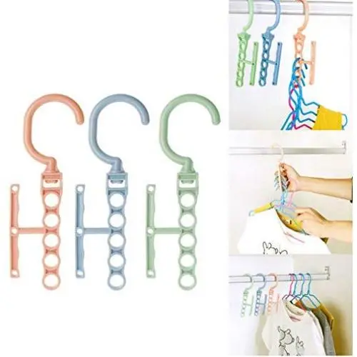 5 Holes Clothes Hanger Organizer Multi-Function 360 Rotating Clothes Rack with Handle 10pcs Random Color 5 Holes Clothes Hanger Organizer Multi-Function 360 Rotating Clothes Rack with Handle 10pcs Random Color