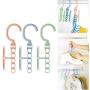 5 Holes Clothes Hanger Organizer Multi-Function 360 Rotating Clothes Rack with Handle 10pcs Random Color