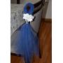 Beach Chair Hanger,Luau party,Tulle & Raffia Chair Decorations,Aisle Decorations,Aisleway Hanging Decor,Church Wedding Decorations,Tulle and Raffia Chair Hangers,Destination Wedding,Pew Bow,Wedding