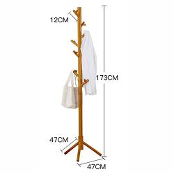 DNSJB Floor Standing Solid Wood Coat Rack Stand Tree-Shaped Creative Bedroom Clothes Hat Hanger with 8 Hooks, Wood Color (Color : Wood Color)