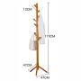 Yxsd Floor Standing Solid Wood Coat Rack Stand Tree-Shaped Creative Bedroom Clothes Hat Hanger with 8 Hooks, Wood Color (Color : Wood Color)