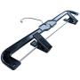 Hanger Central 5131B-10 Heavy Duty Plastic Bottoms Hangers with Metal Sliding Pinch Clips Pants Hangers, 14 Inch, Black, 10 Pack