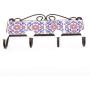 Indianshelf Handmade 2 Artistic Vintage Tile Blue Ceramic Sunflower Wall Hooks Hangers/Clothes Hooks for Wall