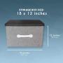 Natural Jute Jumbo Storage Boxes - Closet Bedroom Archival Organization - Grey