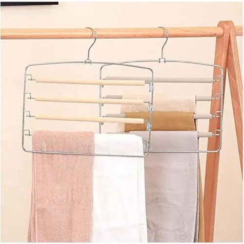 Household Clothes Hangers Multi-Layers Anti-Slip Foam Padded Pants Hangers Closet 2pcs Random Color Household Clothes Hangers Multi-Layers Anti-Slip Foam Padded Pants Hangers Closet 2pcs Random Color