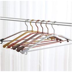 5pcs Random Color Alloy Hangers, for Suit Anti-Skid Shoulder Seamless Metal Clothes Hanger, Perfect for Coat Suits Dress Pants