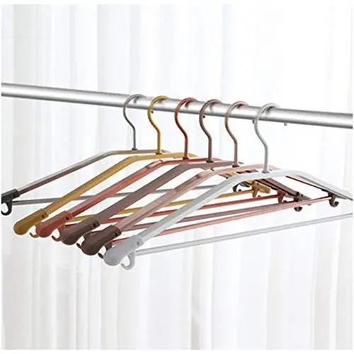 5pcs Random Color Alloy Hangers, for Suit Anti-Skid Shoulder Seamless Metal Clothes Hanger, Perfect for Coat Suits Dress Pants 5pcs Random Color Alloy Hangers, for Suit Anti-Skid Shoulder Seamless Metal Clothes Hanger, Perfect for Coat Suits Dress Pants