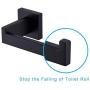 TASTOS Toilet Paper Holder Matte Black, Toilet Tissue Roll Holders Dispenser and Hangers Wall Mounted for Bathroom & Kitchen, Stainless Steel Modern Square Style