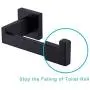 TASTOS Toilet Paper Holder Matte Black, Toilet Tissue Roll Holders Dispenser and Hangers Wall Mounted for Bathroom & Kitchen, Stainless Steel Modern Square Style