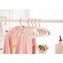 BEIQIHHY Hanger Drying Rack Clothes Hanging Coat Support Clothes Rod Plastic widening Non-Slip Seamless Shelf 20 Packs, European Powder + European Blue