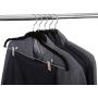 Jiede Velvet Clothes Hangers Heavy Duty with Metal Clips Non Slip for Pants Skirt Hanger- 360 Degree Chromes Swivel Hook (Black),15pcs