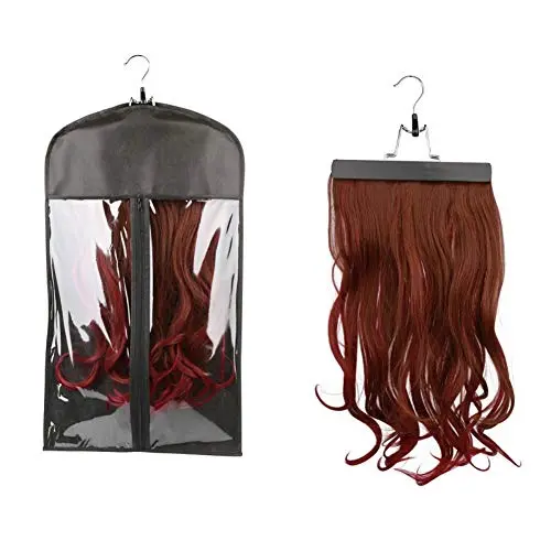 Peyan Zipper Closure Dustproof Hair Extensions Wig Storage Bag Holder Organizer Protective Pouch With Wooden Hanger Peyan Zipper Closure Dustproof Hair Extensions Wig Storage Bag Holder Organizer Protective Pouch With Wooden Hanger
