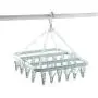 Lovt 32-Peg Laundry Hanging Drying Rack, Rotary Wind-Proof Clothes Hanger Clips Pegs Hook for Socks/Underwear/Clothes/Towels/Bras/Gloves (1pc,Green)