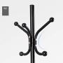 Cxjff Floor Standing Coat Rack Movable Hanger Clothes Bags Leisure 10 Hooks Easy Install, Iron (Color : Black, Size : 105x40x177cm)