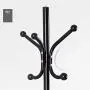 Cxjff Floor Standing Coat Rack Movable Hanger Clothes Bags Leisure 10 Hooks Easy Install, Iron (Color : Black, Size : 105x40x177cm)