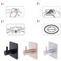 Cher9 6 Pcs Self Adhesive Hooks Home Kitchen Wall Door Hook Clothes Coat Bag Key Hanger Bathroom Towel Holder Storage Rack Aluminum