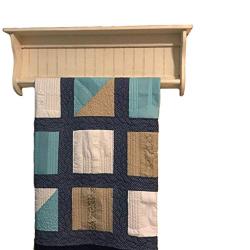 Towel Rack with Shelf | Blanket and Quilt Hanger | Rustic Blanket and towel Holder