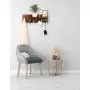 OROPY Entryway Coat Hooks with Storage Shelf, Solid Wood Wall Mounted Clothes Rack with 5 Pegs and Display Shelf for Hallway, Bathroom, Living Room, Bedroom, Kitchen, 23.6" L × 7.5" W, Walnut Color