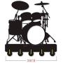 Drum Key Hook Wall Door Clothes Coat Hat Hanger Key Holder with 5 Hooks Strong Adhesive Sticker Wood Hooks, Music Instrument Household Décor Hooks Drummer Gift (M1)