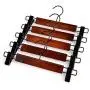 5pcs Retro Pants Skirt T-Shirt Kid Clothes Hanger Rack Organizer Solid Wood with Pant Clips for Kids Adults