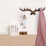 Surrui Vintage Deer Antlers Wall Hooks Antique Clothes Hanger Rack Home Coat Hooks Dark Brown