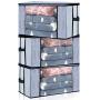 Seckon Large Zippered Storage Container Bags Organizer[3Pack] Breathable Non-Woven Fabric Comforters Quilt Blankets Storage Space Saver Bag Room Closet with Clear Windows and Reinforced Handles