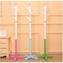 Wooden Children Clothes Hanger with 5 Hooks Pencil Shape Coat Rack Floor Standing Clothes Rack Folding Shelf for Kids 133cm Random Color