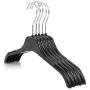 HANGERWORLD 20 Black 13inch Plastic Kids All Purpose Coat Clothes Garment Top Hangers with Metal Hook