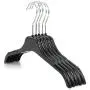HANGERWORLD 20 Black 13inch Plastic Kids All Purpose Coat Clothes Garment Top Hangers with Metal Hook
