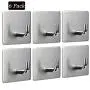 Self Adhesive Hooks, Removable Wall Hooks, Meirenda Sticky Hangers, Heavy Duty Bathroom Towel Sticky Adhesive Wall Hanging Hooks for Office Home Robe Kitchen Keys Bags 6pack (Square 6 Pack) Self Adhesive Hooks, Removable Wall Hooks, Meirenda Sticky Hangers, Heavy Duty Bathroom Towel Sticky Adhesive Wall Hanging Hooks for Office Home Robe Kitchen Keys Bags 6pack (Square 6 Pack)