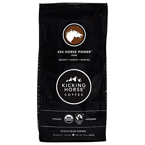 Kicking Horse Coffee, 454 Horse Power, Dark Roast, Whole Bean, 10 oz - Certified Organic, Fairtrade, Kosher Coffee